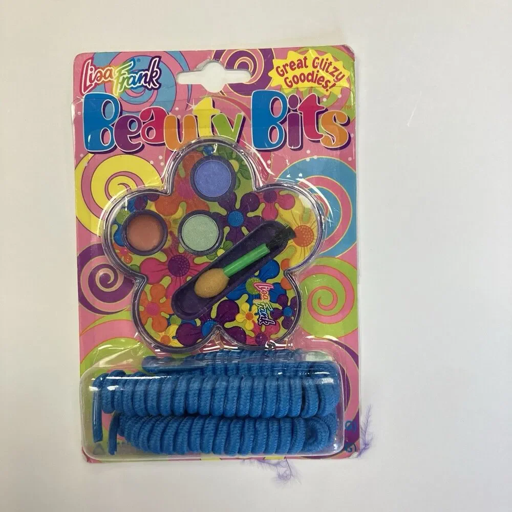 Vintage Lisa Frank Beauty Bits Mini Makeup Coil Shoelaces Glow Body Stickers